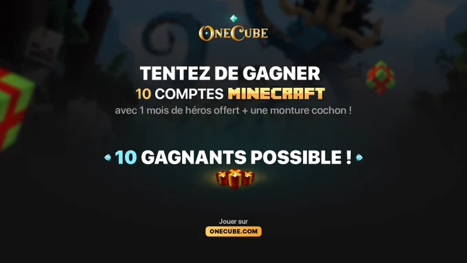 Tentez de gagner 10 comptes Minecraft