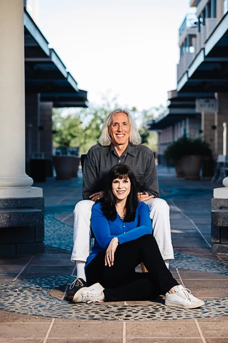 Ari Levin and Lynette Carrington, co-hosts of The Arts Scene Podcast with Lynette and Ari, as photographed by Chris Frailey. 