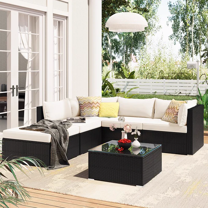Way2Furn Outdoor Sectional Conner Sofa Set