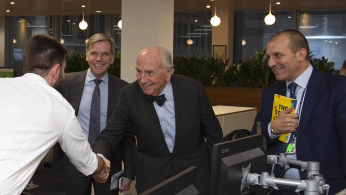A picture of Lord Young during his visit at British Business Bank in 2020.