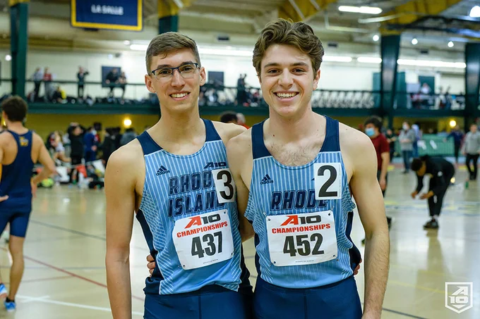 Kellen Waters (right) took Aidan Kindopp under his wing as a fellow distance runner and engineering student. (Photo – Rafael Suanes / Atlantic 10)