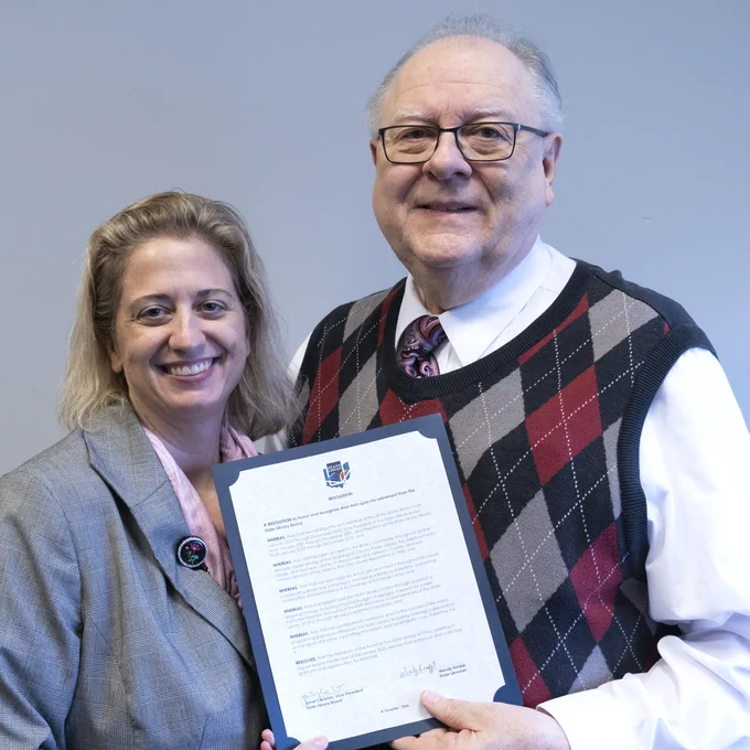 Wendy Knapp, State Librarian and Alan Hall, State Library of Ohio Board President