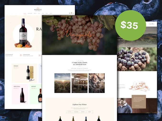 Bodoni - Wine Shop & Vineyard WooCommerce Theme sale