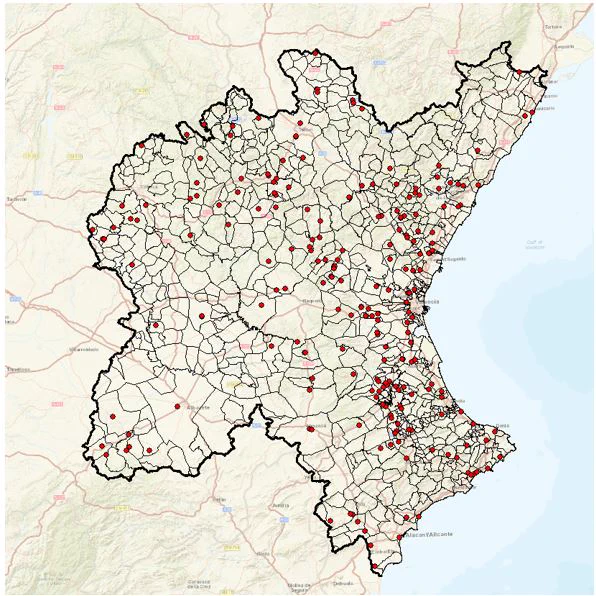 Mapa con la ubicación de las autorizaciones otorgadas