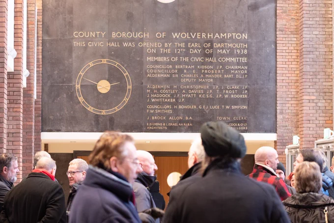 Key city stakeholders take a first look at the refurbished The Halls Wolverhampton.