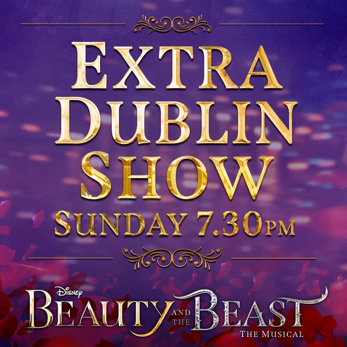 Graphic with the words EXTRA DUBLIN SHOW, SUNDAY 7.30PM