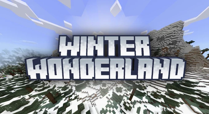 Snowy Minecraft world and a header reading "Winter Wonderland", the bridge. Jam theme