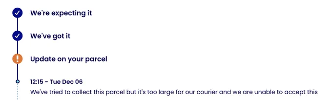 Evri have the parcel but also don’t have the parcel