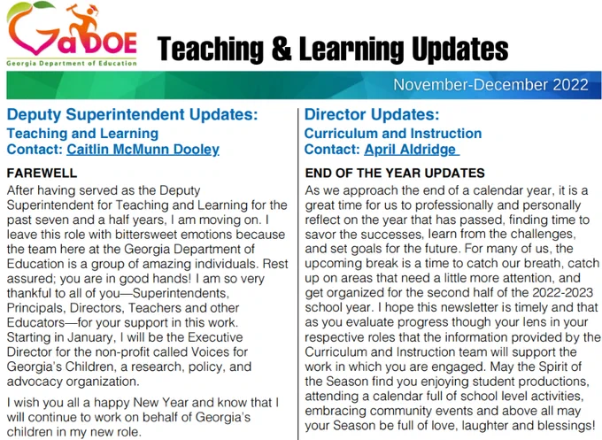 Read the November/December 2022 GaDOE T&L Newsletter.