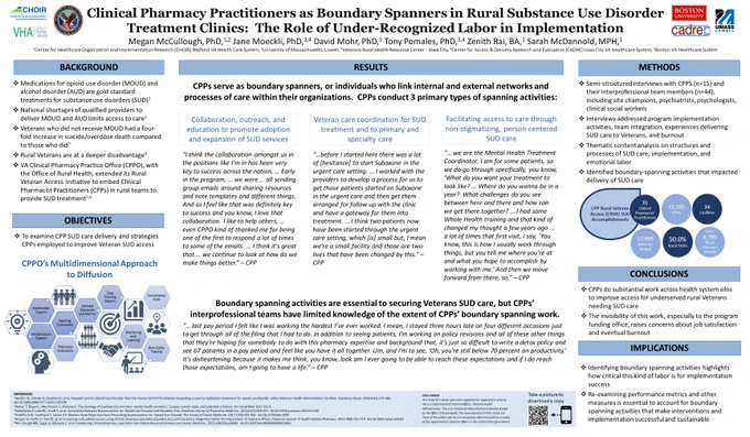 scientific poster showing the role of CPPs in providing SUD care in rural areas