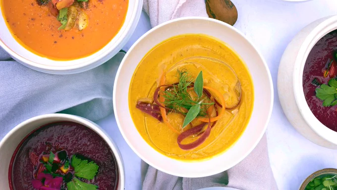 New "local first" soups by 18 Chestnuts from Asheville, NC! 
Founder Ilona Kossoff has been interested in meaningful nutrition since her early twenties. An avid student of how nutrition can optimize health, Ilona is a certified yoga instructor who loves the vegetable world's bountiful nature. A highly creative person, Ilona found after a decades-long search, an outlet for her creativity and purposeful pursuit of nutrition in the kitchen. Inspired by early morning farmer’s markets, the Cornell University Healthy Living Program, and reading books by leaders in the field of nutrition, 18 Chestnuts was Ilona’s creative epiphany. 

✅Woman-owned 
✅Purpose-driven company
✅Plant-based, blended, and shelf-stable soups

18 Chestnuts works with local and regional farmers for many of their soup ingredients, keeping community and sustainability at the forefront. 