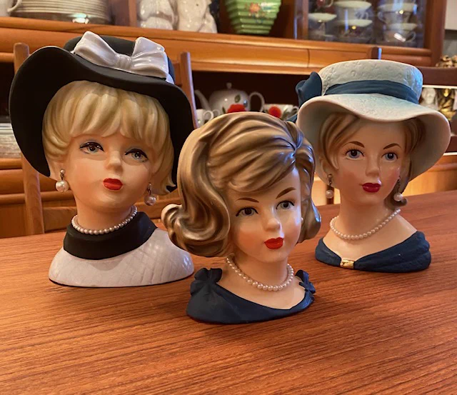Vintage Head Vases, Mid Century Modern || $99 and $150
