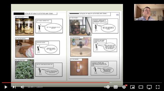 Screenshot from the linked video showing student self-documentation of their cultural lives as described in the webinar. 