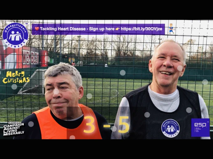 ⚽️ Missed us #XmasEve? Catch up👉 https://youtu.be/Z7PdqJfMQIY #Over50 #Over60 #Over70 #Football #CVD #CardiacRehab #Health #Project84 #London #Essex #WHUFC #LOFC #AFC #THFC #Diabetes #Parkinsons #MentalHealth #Seniors #Veterans Partners @deliver_success @theCALMzone @GoalsChingford