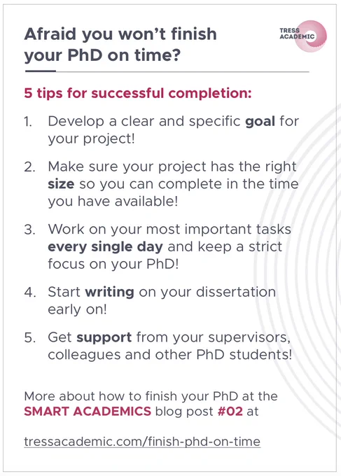 Afraid you won't finish your PhD on time? --> 5 tips for successful completion
