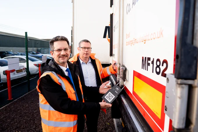 Minister of State Steve Baker during his tour of Manfreight in Portadown