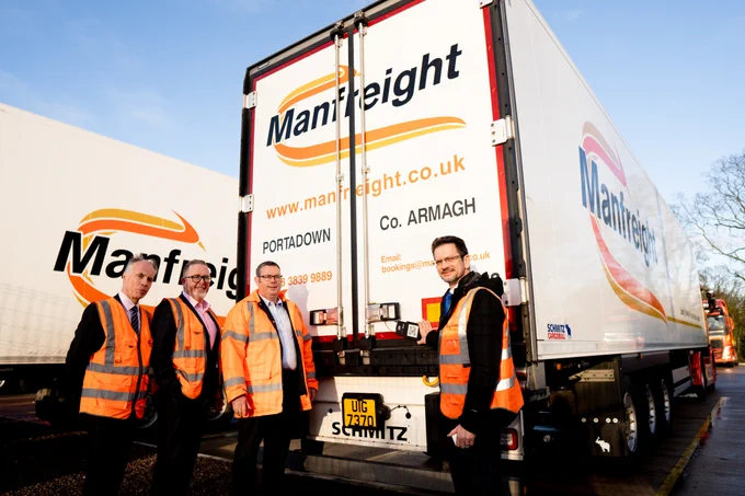 Minister of State Steve Baker during his visit to Manfreight