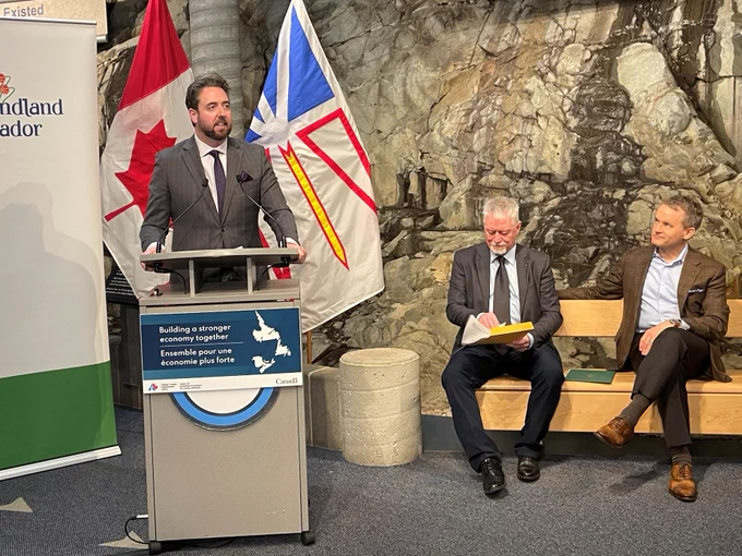 Minister Parsons tells the audience that these funds from ACOA will help accelerate the timeline from discovery to development, and enhance two components of our mineral exploration program – the airborne geophysical survey and the Junior Exploration Assistance program.