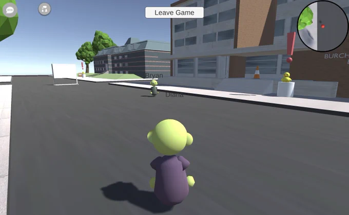 Two characters in the metaverse looking at each other.