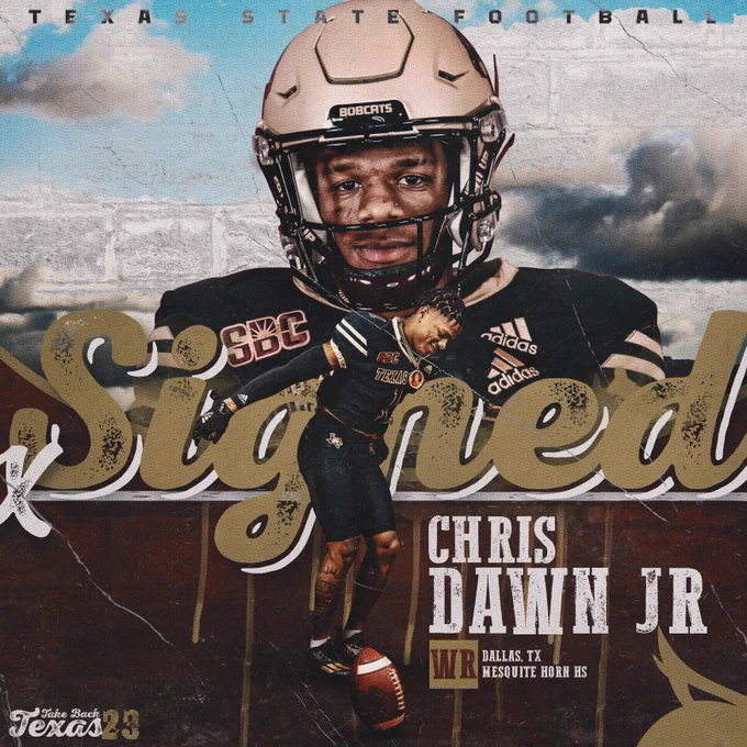 Chris Dawn, Jr. signs with Texas State football in the 2023 signing class