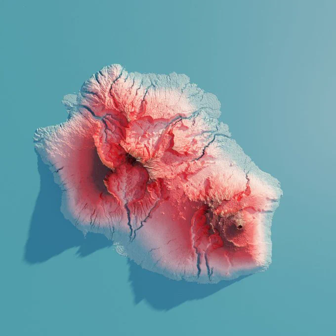 Cartographie : Île de la Réunion par @CecileMatusiak
#30DayMapChallenge