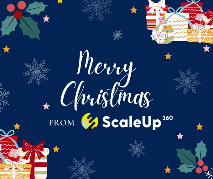parcels, holly and snowflake graphics