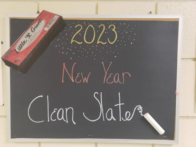 New Year bulletin board