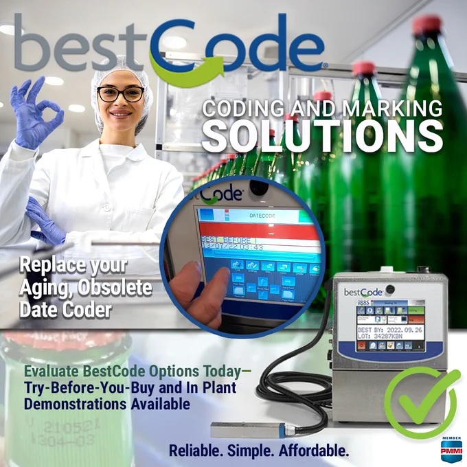 Get ready to start the new year off right. Now is the time to replace your aging and obsolete date coders before they are unrepairable. BestCode systems are the most affordable, simple and reliable method to print real-time identifying marks on virtually any surface. Evaluate BestCode options with Try-before-you-buy or an in-plant demonstration. Contact BestCode today  1.817.349.8555 info@bestcode.co