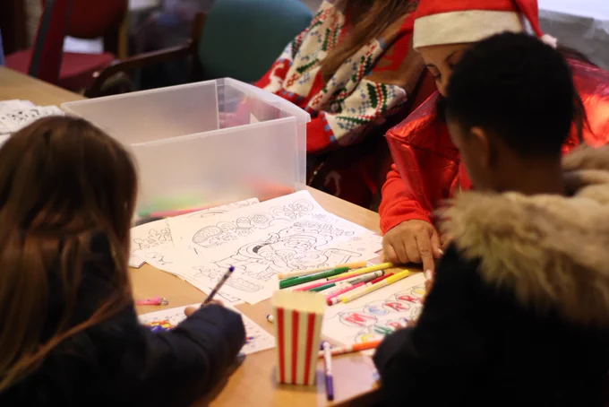 Children colouring in pictures