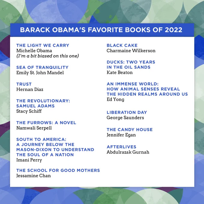 President Obama’s favorite books of 2022.