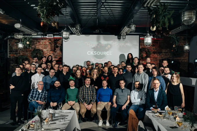 The picture of the CKEditor team from the 2022 Xmas meetup.