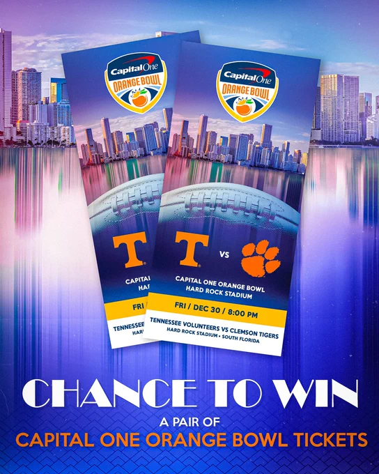chance to win a pair of capital one orange bowl tickets by following @OrangeBowl, liking and retweeting this post and commenting with your favorite Christmas movie
