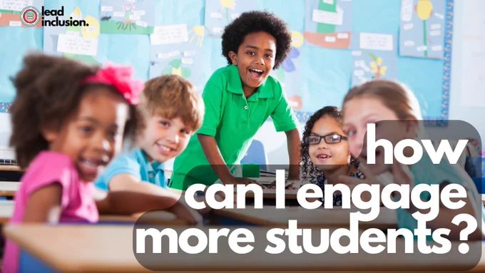 Teacher with small children in a classroom with tweet text