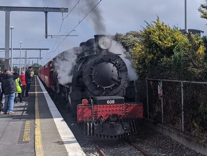 Steam locomotive at Paraparaumu.