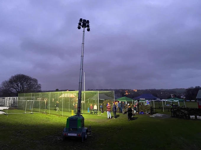Floodlights helped light up the nets!