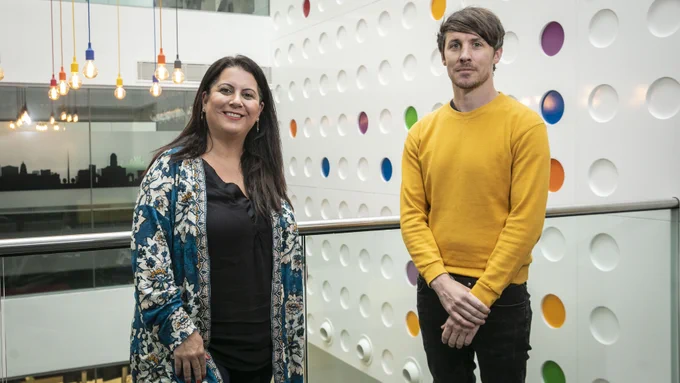 Photograph of man and woman in Digital Hub Dublin by Orla Murray Coalesce
