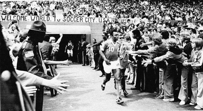 Pele coming out of the tunnel at Providence Park