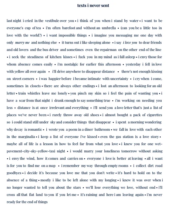 texts i never sent: https://www.flypaperlit.com/poetry/texts-i-never-sent-by-dina-l-relles