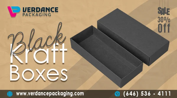 Retailers may highlight their products using black Kraft packaging. Our experts will supply attractive Kraft gift boxes so your clients proudly identify the classy color with your firm. Verdance Packaging uses high-quality materials to make custom printed paper Black Kraft boxes that attractively transport and showcase your contents. Order by calling 646-536-4111.
