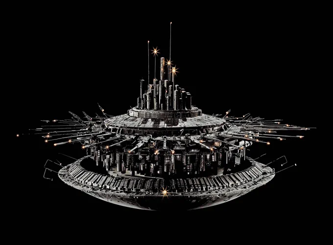 Mother Ship model appearing to be floating against a black background.