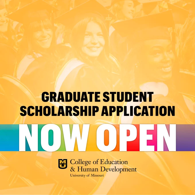 Photo of graduates with the words Graduate Student Scholarship Application now open