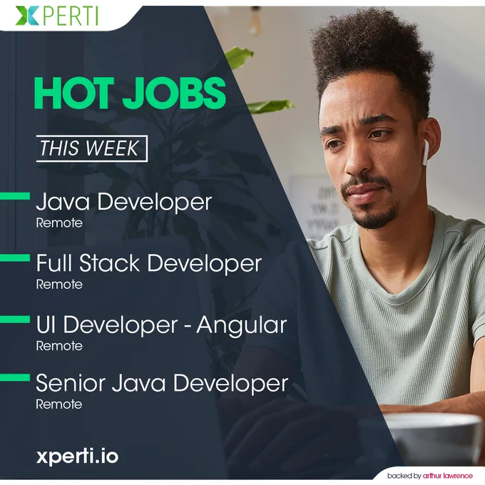 Full Stack Developer
Senior Java Developer
Java Developer
UI Developer - Angular