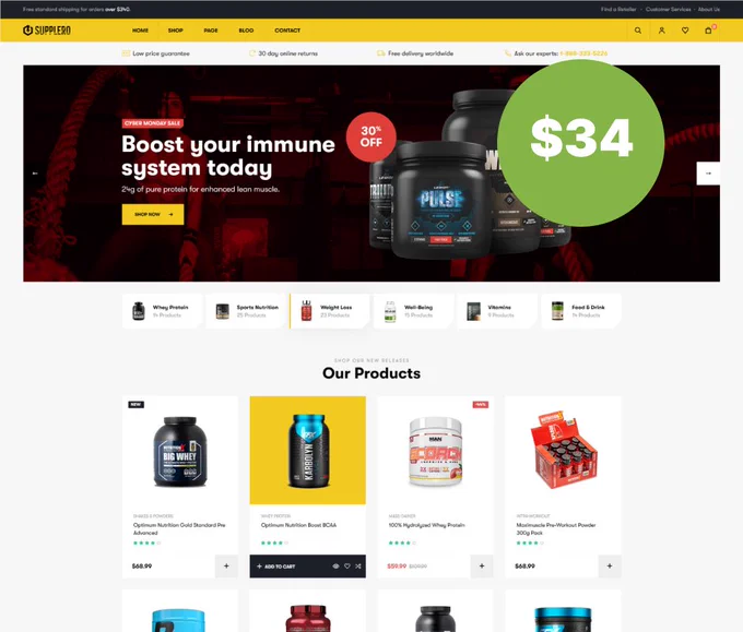 Supplero - Supplement Store WooCommerce Theme