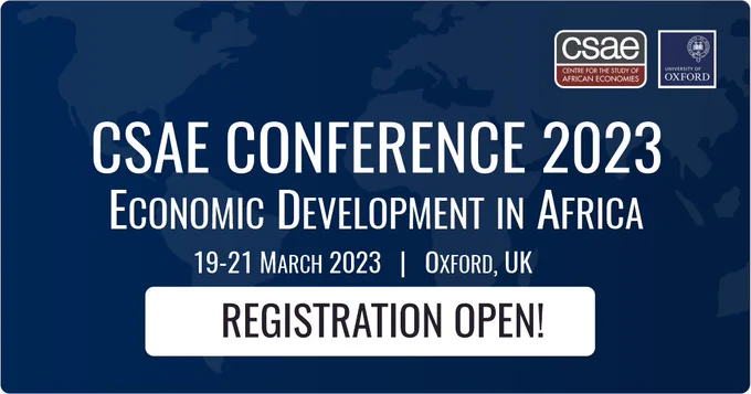 CSAE Conference 2023: Economic Development in Africa. Registration now open!