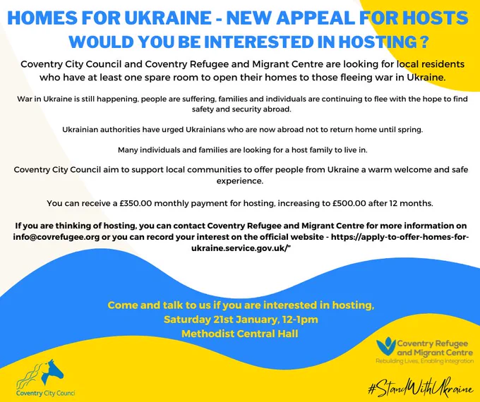 Homes for Ukraine appeal for new hosts advert