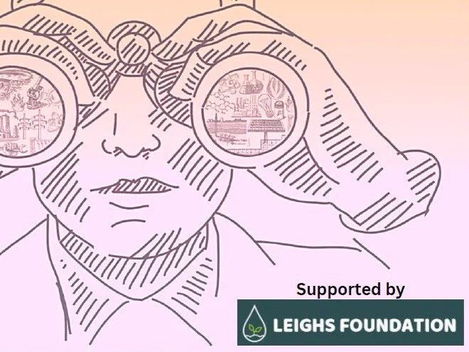A drawing of a person looking through binoculars at a variety of things. Part of this year's poster with the original design from Queen Elizabeth's Grammar School student Javier Gladstone Contioso. Picture credit: Javier Gladstone Contioso/QEGS/Rotary Club of Canterbury.