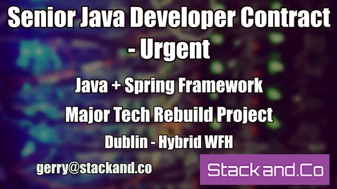Java Developer Contract Jobs Dublin Ireland.