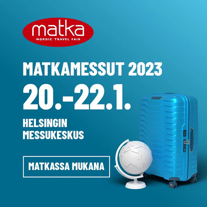 Matkamessut 20.-22.1.2023 Helsingin messukeskuksessa.