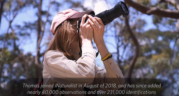 Picture of Thomas Mesaglio holding a camera engaging in citizen science