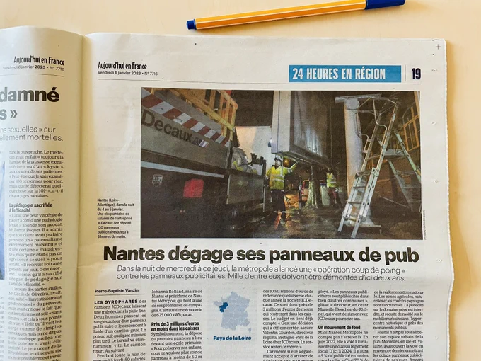 Nantes dégage ses panneaux de pub LP/Sébastien SALOM-GOMIS